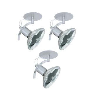 3 x Paulmann Deckeneinbauleuchten Deco Line Roncalli Chrom matt 3 x 50W GU10 230V Halogen