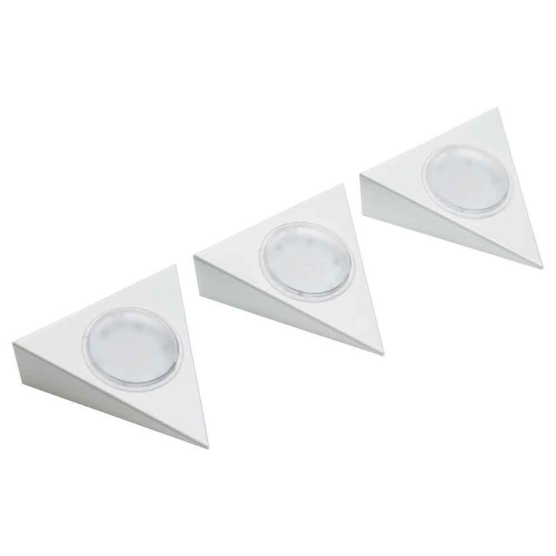 3 x Starlicht LED Dreieck Unterbauleuchten Pinotage Weiß IP20 8,4W 47
