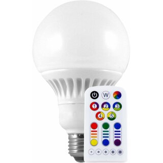 Müller-Licht LED Leuchtmittel Glob G100 8W = 40W E27 RGB+ mit Fernbedienung dimmbar