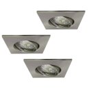 3 x Müller-Licht LED EBL Einbaustrahler satin schwenkbar 5W GU10 quadratisch warmweiß 2700K