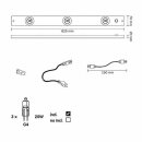 StarLicht Halogen Unterbauleuchte DELOS weiß 82cm 3x20W G4 warmweiß 2700K mit Schalter