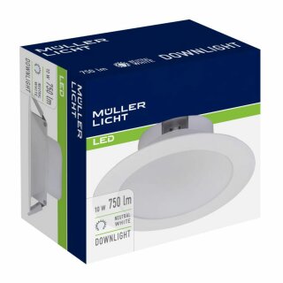 Müller-Licht LED Downlight 10W neutralweiß 4000K 750lm 100° Einbauleuchte Ø115mm