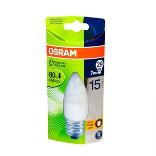 Osram Dulux Mini Candle Kerze 7W = 29W E27 Energiesparlampe warm warmweiß Superstar