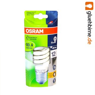 1 x Osram Dulux Micro Twist 11W = 54W E27 Energiesparlampe warm warmweiß Superstar