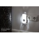 Lightway LED Steckdosen Nachtlicht Nox Weiß 1,6W Tageslichtweiß 6500K Induktion Taschenlampe Orientierungsleuchte Bewegungsmelder