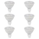 6 x Lightway LED Leuchtmittel Reflektorform MR16 5W = 30W GU5,3 290lm warmweiß 2700K 36° Ra>95