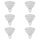 6 x Lightway LED Leuchtmittel Reflektorform MR16 5W = 30W GU5,3 290lm warmweiß 2700K 36° Ra>95