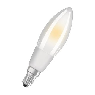 Müller-Licht LED Filament Leuchtmittel Kerze 4W = 38W E14 matt 430lm Ra>90 warmweiß 2700K 300° DIMMBAR