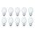 10 x Glühbirne Glühlampe Tropfen 15W 15 Watt E27 Opal Weiss MATT Kugellampe