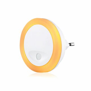 I-Glow LED Design Nachtlicht Sensor-Licht Rund Amber extra warmweiß Dämmerungssensor