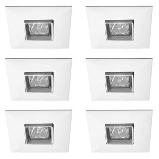 6 x Paulmann Premium Einbauleuchten Quadro Set schwenkbar Weiß eckig IP23 6 x 35W GU5,3 12V Halogen