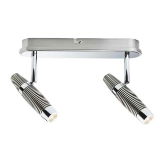 Paulmann LED Wand- & Deckenleuchte Spotlights Channel Nickel gebürstet/Chrom 2 x 10W warmweiß 3000K