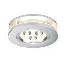 Paulmann LED Deckeneinbauleuchte Premium Line rund Alu gebürstet/Klar IP23 3W warmweiß 3000K