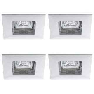 4 x Paulmann Einbauleuchten Set Premium Line Quadro Weiß IP44 4 x 35W GU5,3 12V Halogen