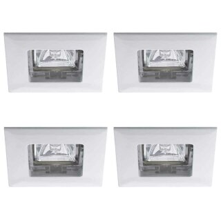 4 x Paulmann Einbauleuchten Set Premium Line Quadro Weiß IP44 4 x 35W GU5,3 12V Halogen