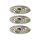 3 x Nice Price Einbauleuchten Set schwenkbar Eisen gebürstet 3 x 50W GU10 230V Halogen