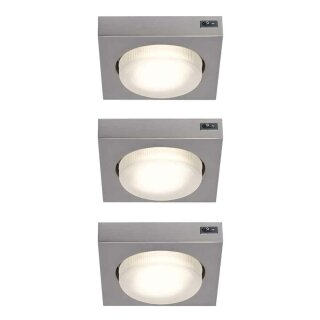 3 x Paulmann Möbelaufbauleuchten Set Micro Line Eisen gebürstet 3 x 9W GX53 230V Energy Saver