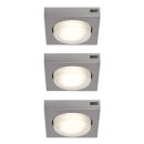 3 x Paulmann Möbelaufbauleuchten Set Micro Line Eisen gebürstet 3 x 9W GX53 230V Energy Saver