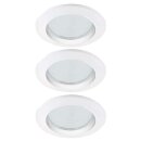 3 x Paulmann Einbauleuchten Set starr Weiß IP44 3 x 11W GU10 230V Energy Saver