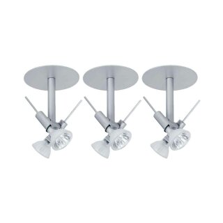 3 x Paulmann Deckenleuchten Spot-Lampen Set Ginger Chrom matt 6 x 20W GU4 12V Halogen