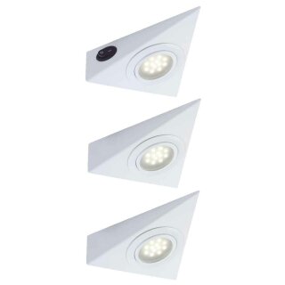 3 x Paulmann LED Möbelaufbauleuchten Set Micro Line starr Weiß 3 x 1W 230V/12V