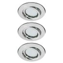 3 x Paulmann Einbauleuchten Set Quality Line schwenkbar Chrom 3 x 11W GU10 230V Energy Saver