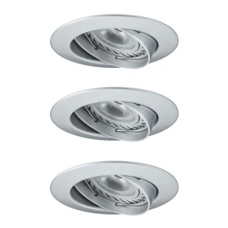 3 x LED Einbauleuchten Set Premium Line schwenkbar Chrom matt IP23 3 x 3,5W GU10 warmweiß 3000K