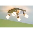 Nice Price Deckenleuchte Spotlights Eisen gebürstet 4 x 42W G9 230V Halogen geeignet für LED