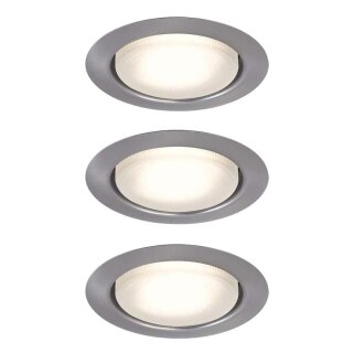3 x Paulmann Einbauleuchten Set Quality Line Eisen gebürstet 3 x 9W GX53 230V Energy Saver