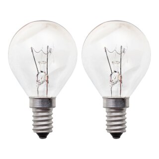 2 x Leuci Tropfen Glühbirne 25W E14 klar Glühlampe 25 Watt Glühbirnen warmweiß dimmbar