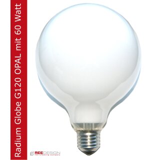 Radium Globe Glühbirne Glühlampe 60W 60 Watt E27 OPAL G120 120mm Globelampe