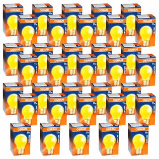 35 x Osram Glühbirne 11W GELB E27 11 Watt Glühlampe Glühbirnen Glühlampen