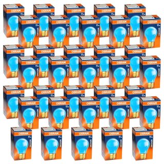 35 x Osram Glühbirne 11W BLAU E27 11 Watt Glühlampe Glühbirnen Glühlampen