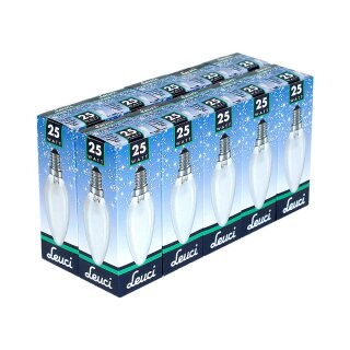 10 x Leuci Glühbirne Kerze 25W E14 MATT Glühlampe 25 Watt Glühbirnen Glühlampen Kerzen