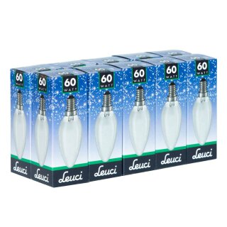 10 x Leuci Glühbirne Kerze 60W E14 matt Glühlampe 60 Watt Glühbirnen Glühlampen warmweiß dimmbar