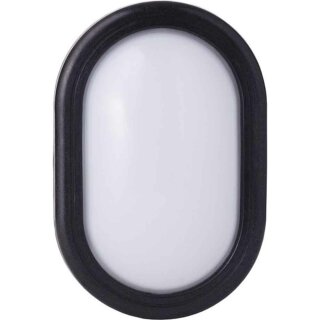 Voltolux LED Kellerleuchte Feuchtraumleuchte Universal Oval Schwarz IP65 5,5W Tageslichtweiß 6500K