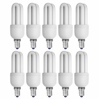 10 x Müller-Licht ESL Energiesparlampe Röhre 7W = 37W E14 385lm warmweiß 2700K 8000h