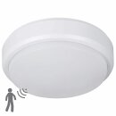 Müller-Licht LED Wand- & Deckenleuchte Pictor Feuchtraum rund Weiß IP54  9W 650lm Neutralweiß 4000K Sensor