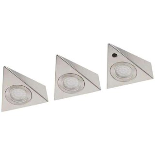 Müller-Licht LED Unterbauleuchten Trios Sensor 3er Silber 8W 400lm warmweiß 3000K