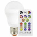 Müller-Licht LED Leuchtmittel Birnenform 7,5W = 40W E27 matt warmweiß 3000K RGB+ inkl. Fernbedienung