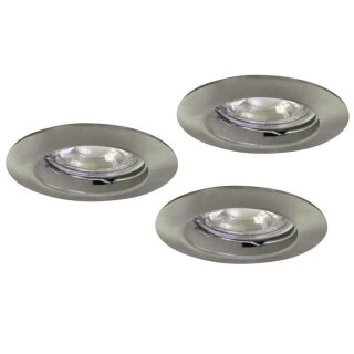 3 x Müller-Licht LED Einbaustrahler rund Satin IP23 3 x 5W GU10 300lm warmweiß 2700K