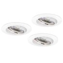 3 x Müller-Licht LED Einbauleuchten Downlight Weiß schwenkbar IP23 3 x 5W Glas GU10 300lm warmweiß 2700K