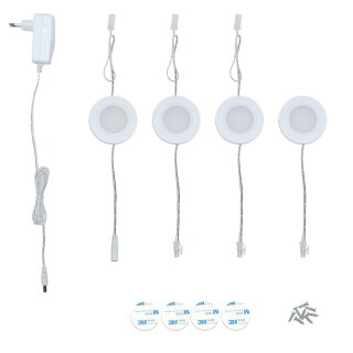 Müller-Licht LED Aufbauleuchte 4er Set LED-Downlights weiß rund 4x 8,5W Warmweiß 3000K