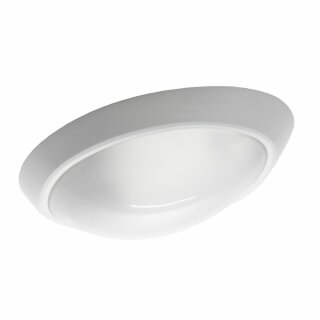 Lena Lighting Ovalleuchte weiß E27 max. 60W Kunststoff-Abdeckung IP44 Außenleuchte Wandlampe IK10 stoßfest