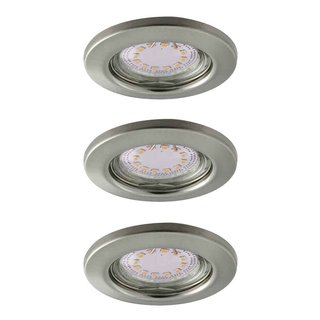 3 x Müller-Licht LED Einbauleuchte Downlight Silber IP23 3 x 3W GU10 225lm warmweiß 2700K