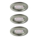 3 x Müller-Licht LED Einbauleuchte Downlight Silber IP23 3 x 3W GU10 225lm warmweiß 2700K