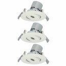 3 x LED Einbauleuchte Einbaustrahler Spot rund weiß IP23 3 x 5W 230lm warmweiß 3000K 30°