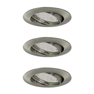 3 x Müller-Licht LED Einbauleuchten Downlight Satin IP23 3 x 7W GU10 400lm warmweiß 2700K Ra>90 dimmbar