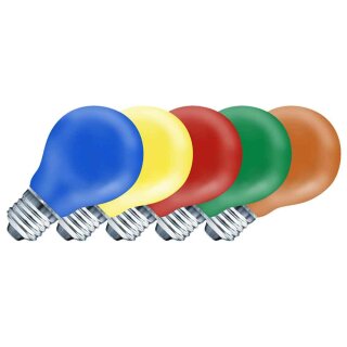 5er-Set Müller-Licht Glühbirnen AGL 25W E27 farbig Blau/Gelb/Grün/Rot/Orange dimmbar