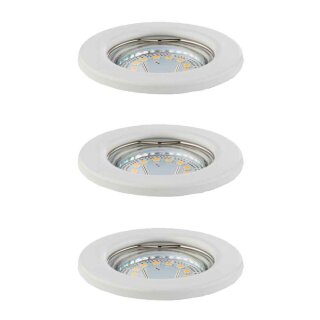 3 x Müller-Licht LED Einbauleuchte rund Weiß IP23 3 x 3W GU10 225lm warmweiß 2700K